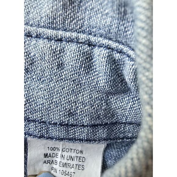 Womans Cody James Denim Sleevless Western Pearl Snap  Light Wash Size XL VTG - Picture 3 of 7